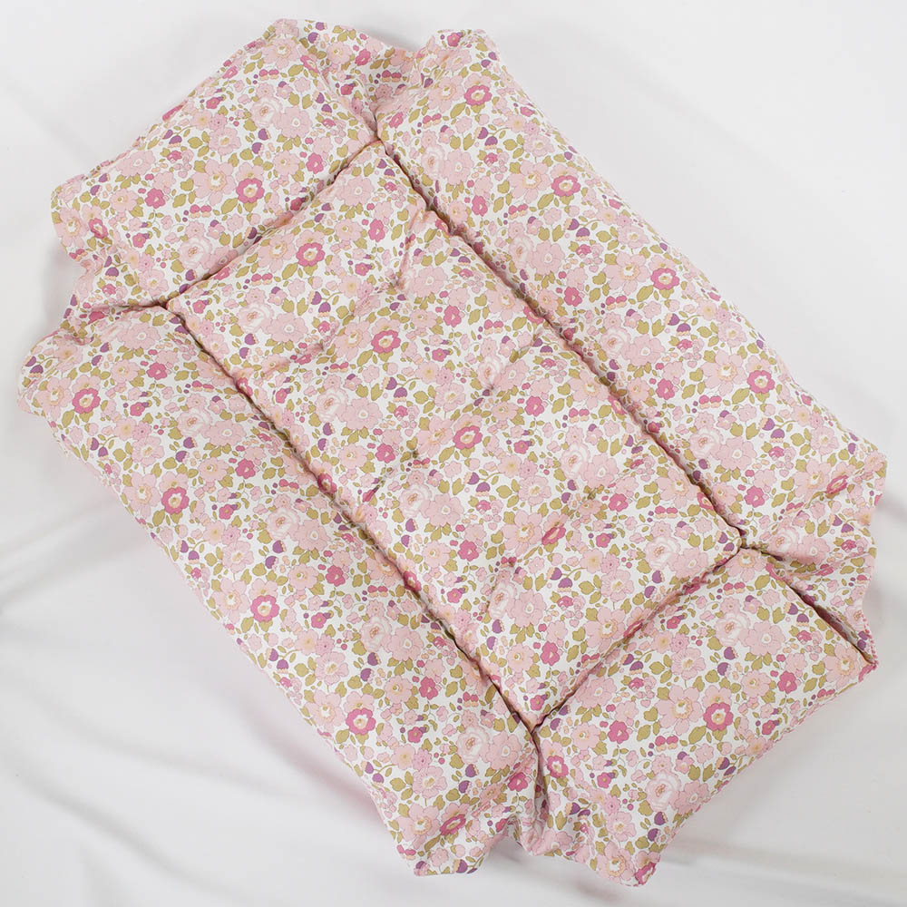 【500円OFF】DOME3ラージ用クッションセット 夏用ぷくぷく あごのせクッション＋夏用キャリークッションベッド Mサイズ 東洋紡iCOLD 接触冷感 リバティプリント Betsy ピンク