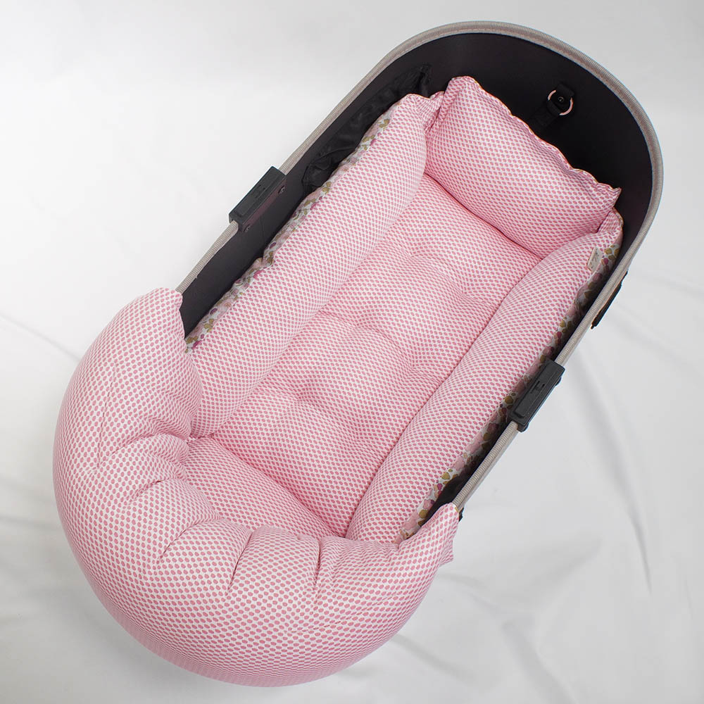 【500円OFF】DOME3ラージ用クッションセット 夏用ぷくぷく あごのせクッション＋夏用キャリークッションベッド Mサイズ 東洋紡iCOLD 接触冷感 リバティプリント Betsy ピンク