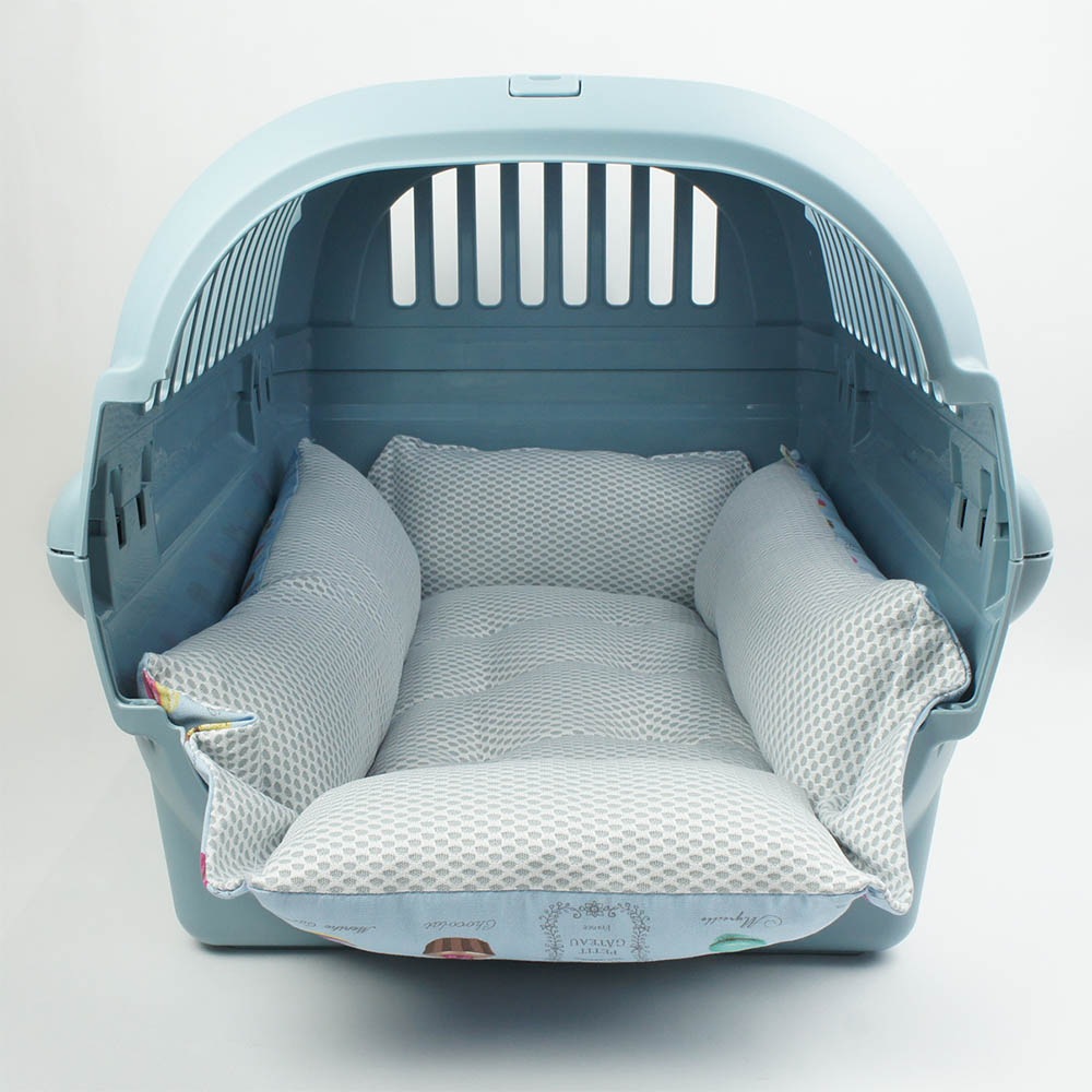 ペットが喜ぶ 夏用キャリークッションベッド iCOLD 接触冷感 マカロンブルー Mサイズ