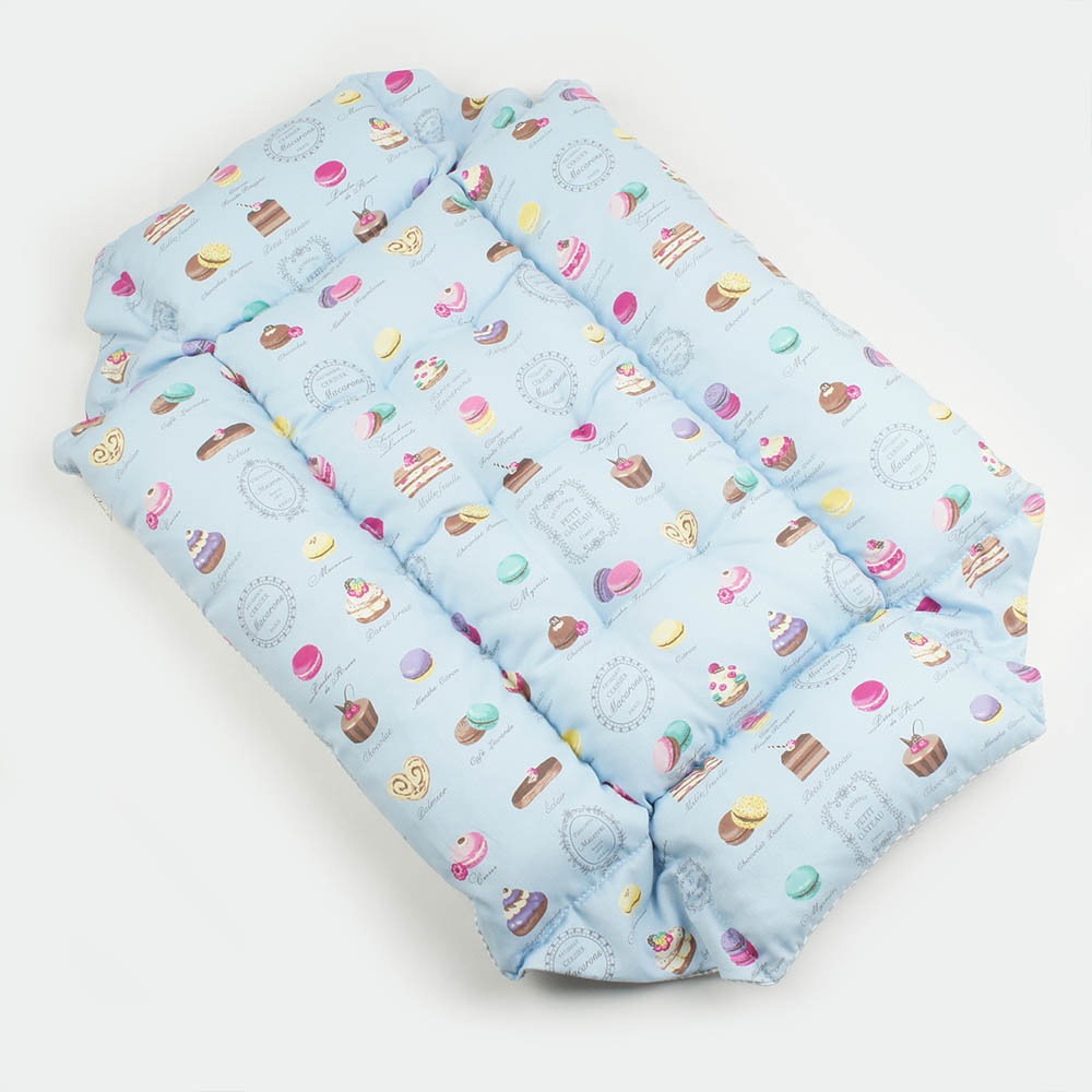 ペットが喜ぶ 夏用キャリークッションベッド iCOLD 接触冷感 マカロンブルー Mサイズ