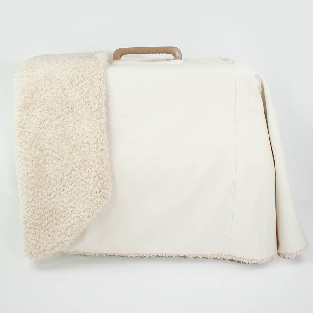 あったか３WAY  キャリーカバーブランケット 生成ファー ＜マルチ幅＞ Ｌサイズ（トグルボタン無し）