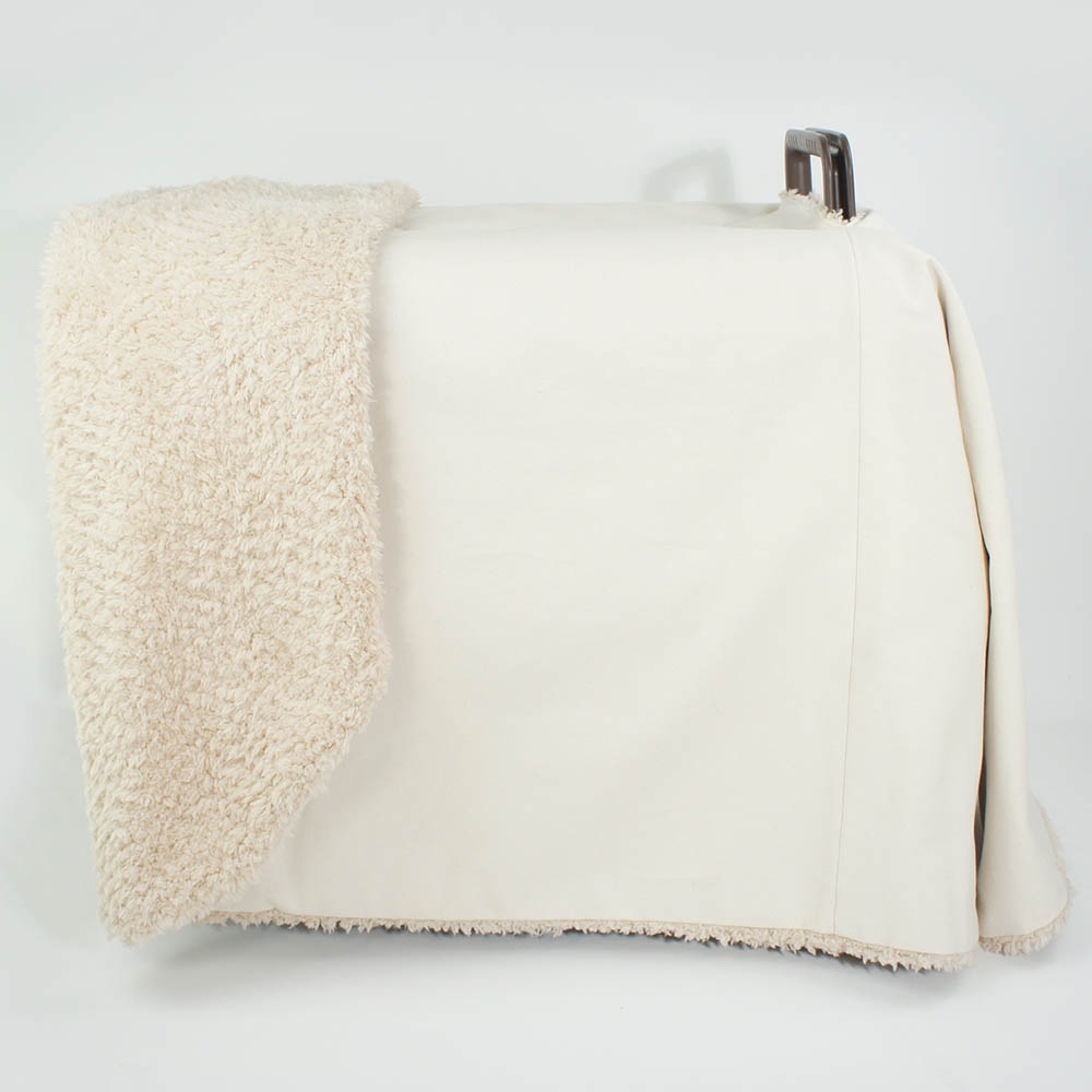 あったか３WAY  キャリーカバーブランケット 生成ファー ＜マルチ幅＞ Ｌサイズ（トグルボタン無し）