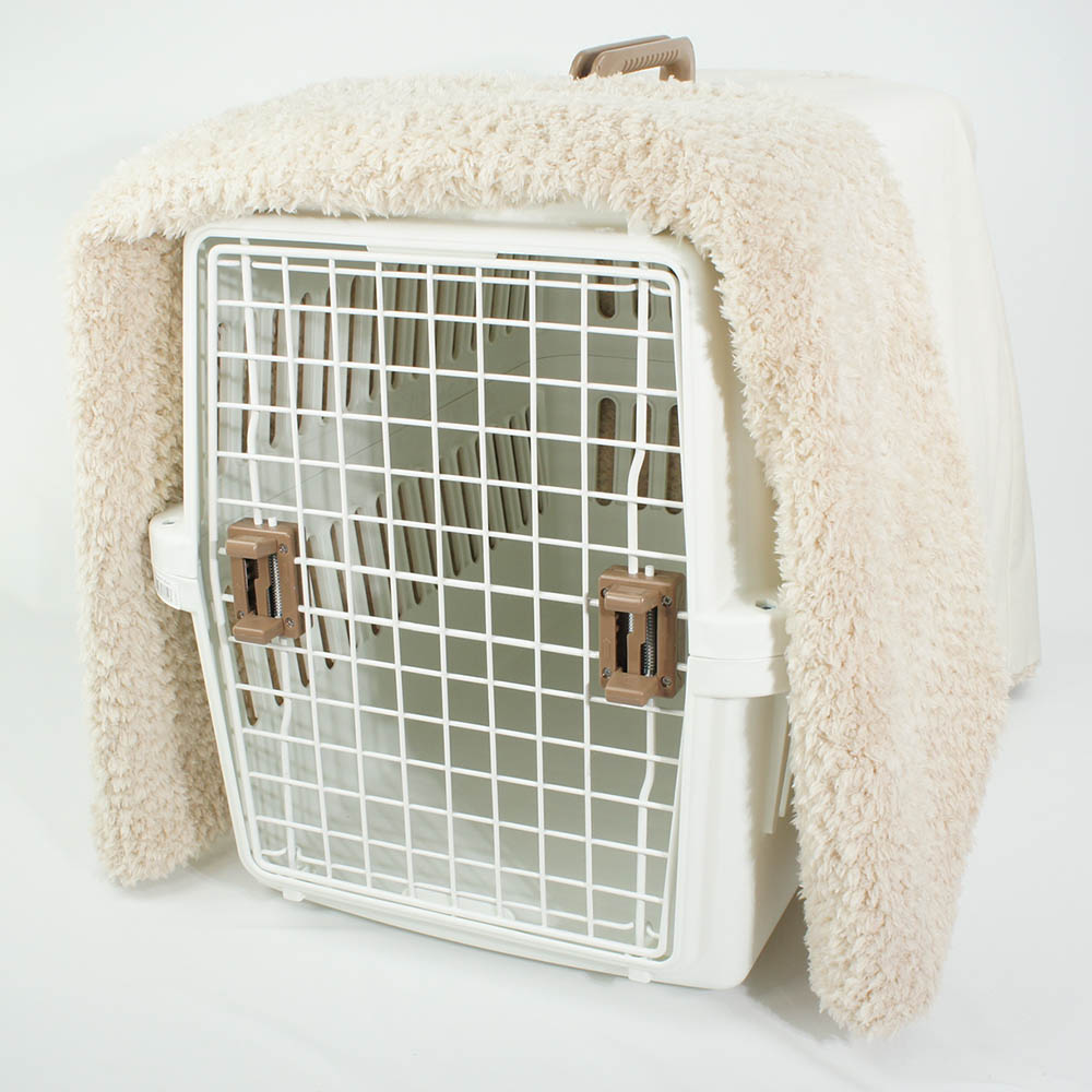 あったか３WAY  キャリーカバーブランケット 生成ファー ＜マルチ幅＞ Ｌサイズ（トグルボタン無し）