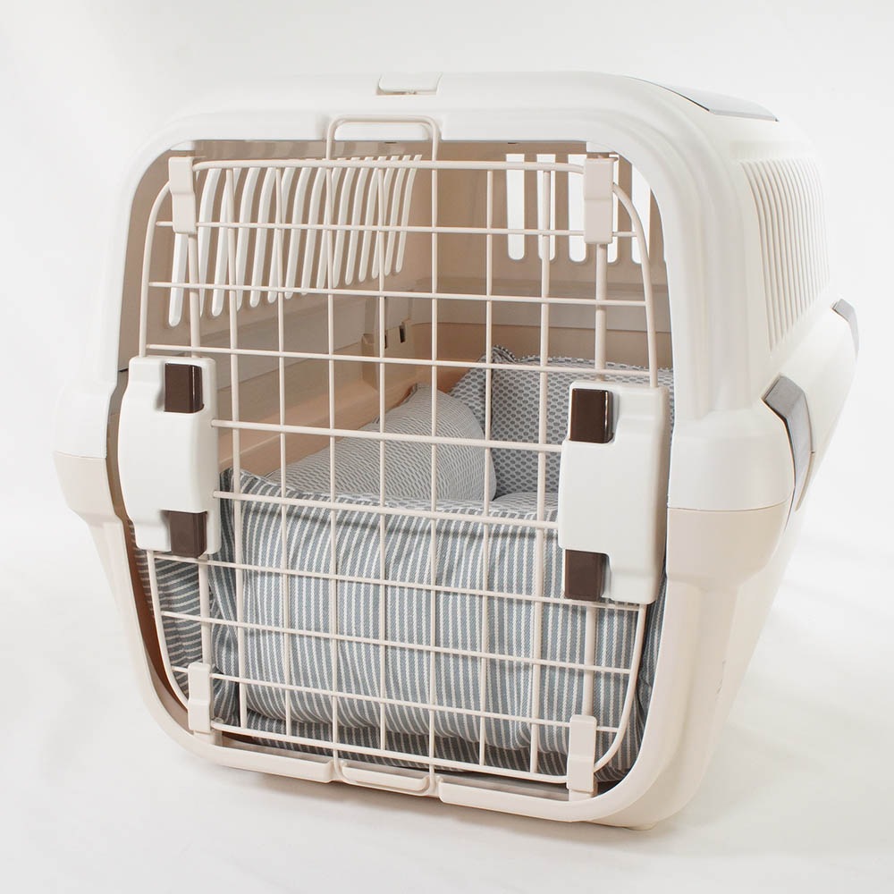 【500円OFF】DOME3ラージ用クッションセット 夏用ぷくぷく あごのせクッション＋夏用キャリークッションベッド Mサイズ 東洋紡iCOLD 接触冷感 ヒッコリーデニムサックス