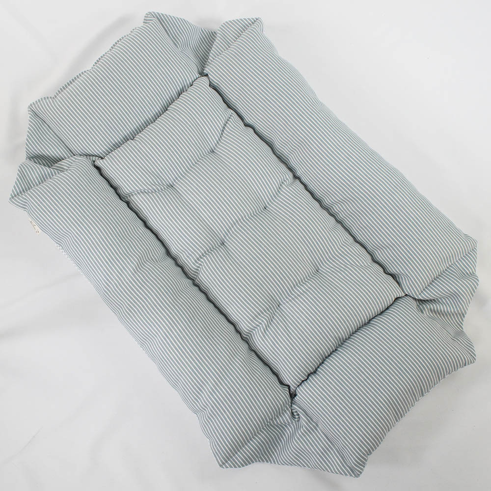 【500円OFF】DOME3ラージ用クッションセット 夏用ぷくぷく あごのせクッション＋夏用キャリークッションベッド Mサイズ 東洋紡iCOLD 接触冷感 ヒッコリーデニムサックス