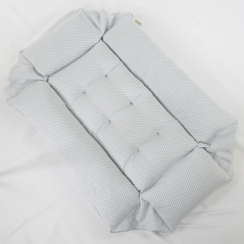 【500円OFF】DOME3ラージ用クッションセット 夏用ぷくぷく あごのせクッション＋夏用キャリークッションベッド Mサイズ 東洋紡iCOLD 接触冷感 ヒッコリーデニムサックス