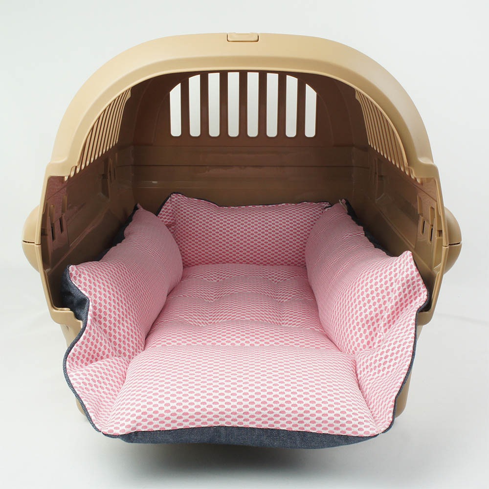 【500円OFF】DOME3ラージ用クッションセット 夏用ぷくぷく あごのせクッション＋夏用キャリークッションベッド Mサイズ 東洋紡iCOLD 接触冷感 10オンスデニムネイビー