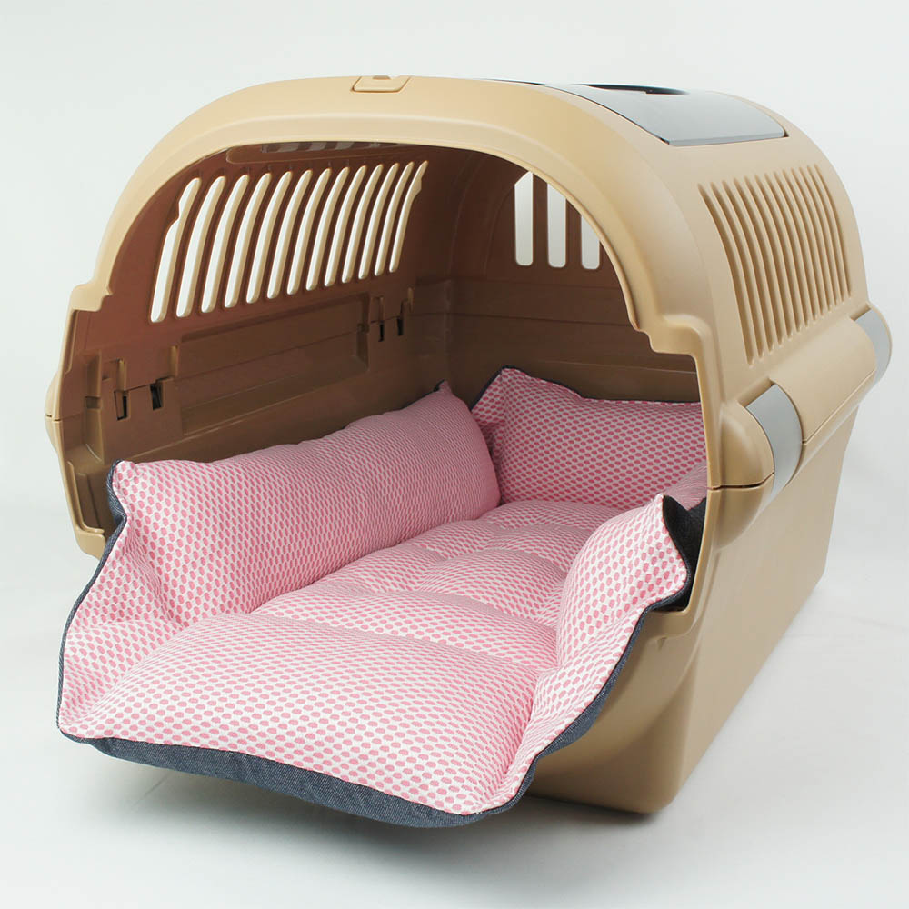 【500円OFF】DOME3ラージ用クッションセット 夏用ぷくぷく あごのせクッション＋夏用キャリークッションベッド Mサイズ 東洋紡iCOLD 接触冷感 10オンスデニムネイビー