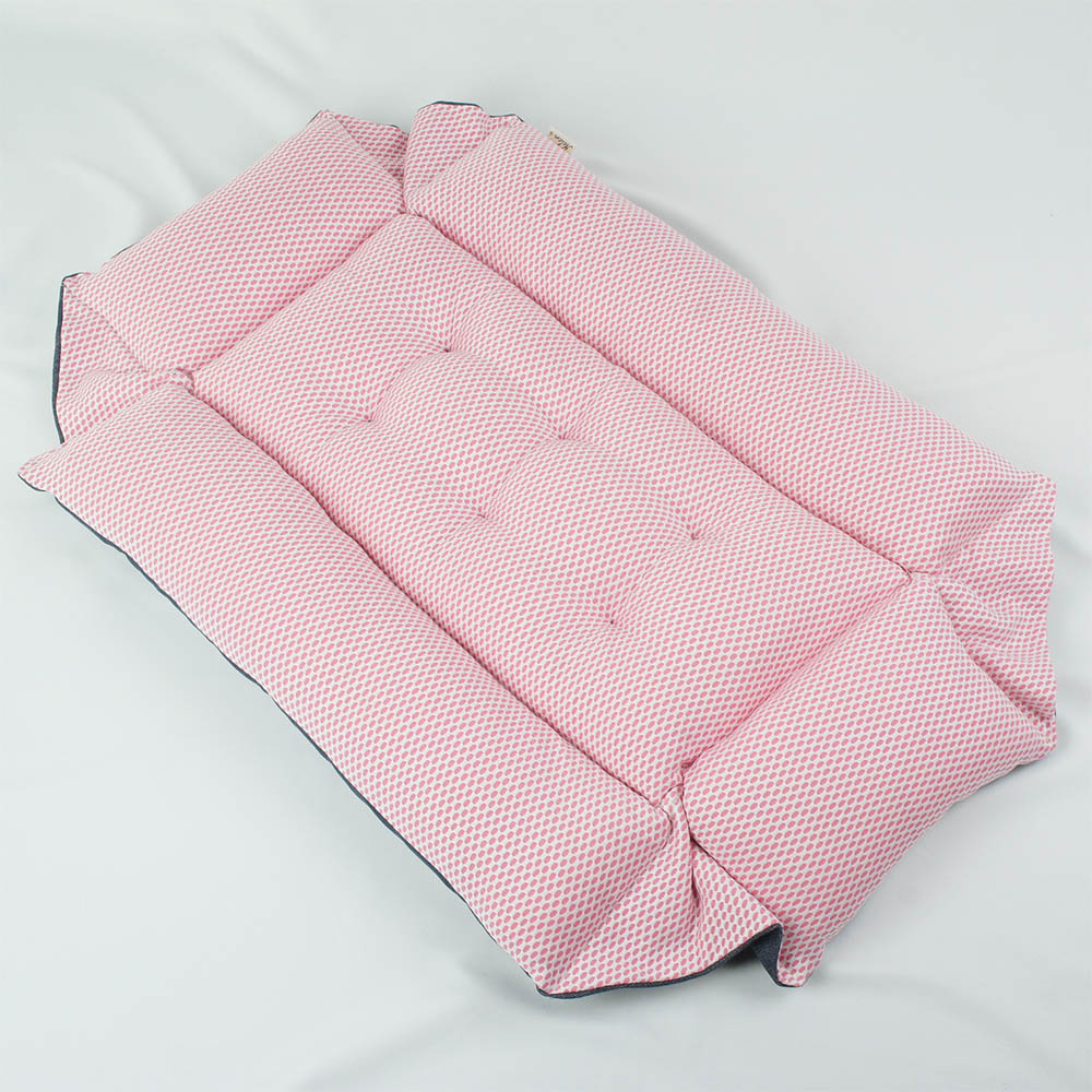 【500円OFF】DOME3ラージ用クッションセット 夏用ぷくぷく あごのせクッション＋夏用キャリークッションベッド Mサイズ 東洋紡iCOLD 接触冷感 10オンスデニムネイビー