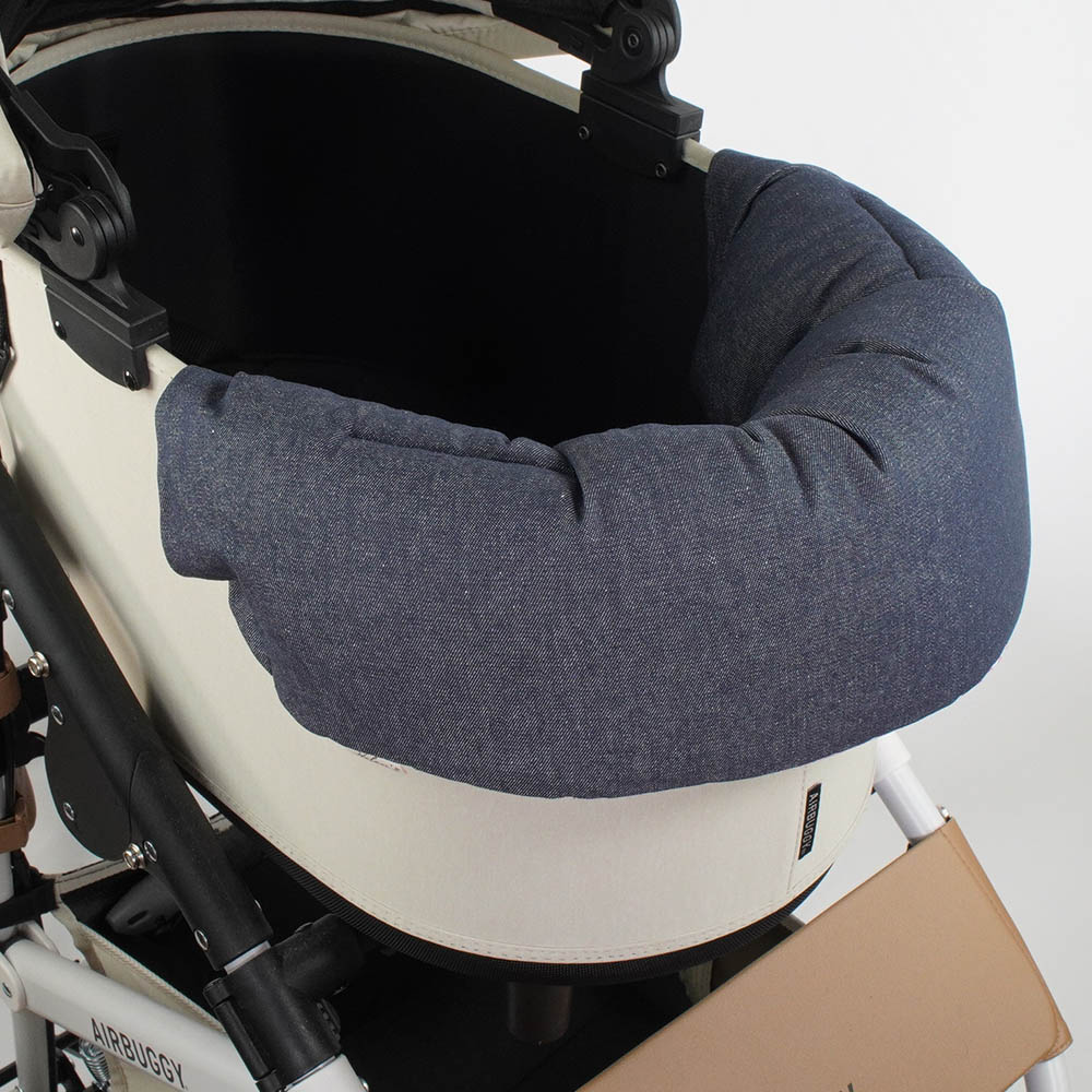 【500円OFF】DOME3ラージ用クッションセット 夏用ぷくぷく あごのせクッション＋夏用キャリークッションベッド Mサイズ 東洋紡iCOLD 接触冷感 10オンスデニムネイビー