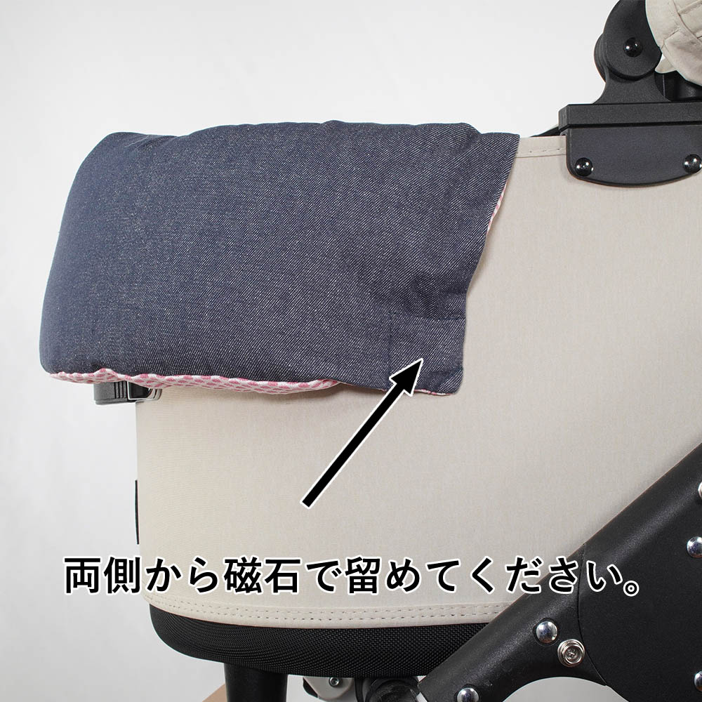 【500円OFF】DOME3ラージ用クッションセット 夏用ぷくぷく あごのせクッション＋夏用キャリークッションベッド Mサイズ 東洋紡iCOLD 接触冷感 10オンスデニムネイビー