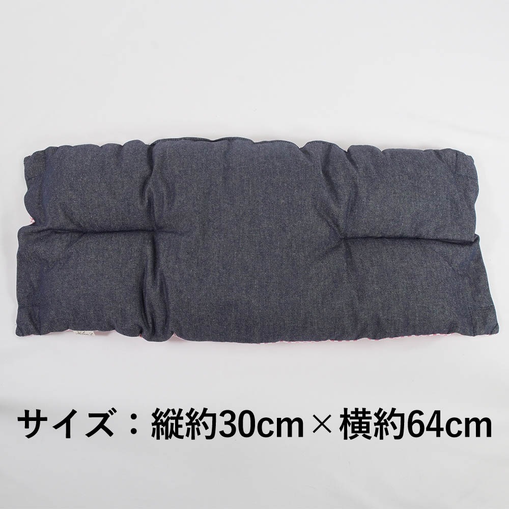【500円OFF】DOME3ラージ用クッションセット 夏用ぷくぷく あごのせクッション＋夏用キャリークッションベッド Mサイズ 東洋紡iCOLD 接触冷感 10オンスデニムネイビー
