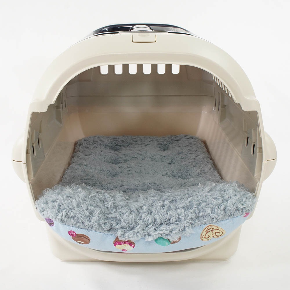 あごのせ縁無しクッション/クレートクッション マカロンブルーファーサックスブルー Sサイズ