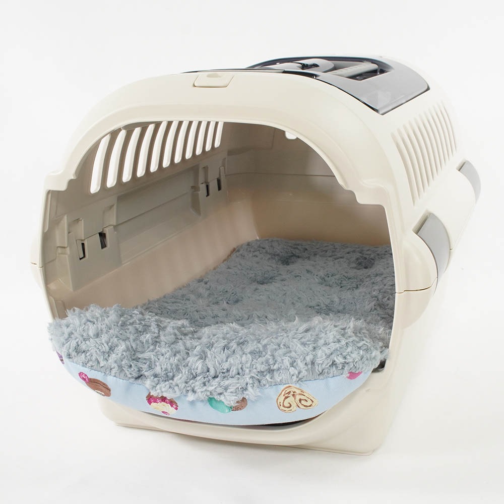 あごのせ縁無しクッション/クレートクッション マカロンブルーファーサックスブルー Sサイズ