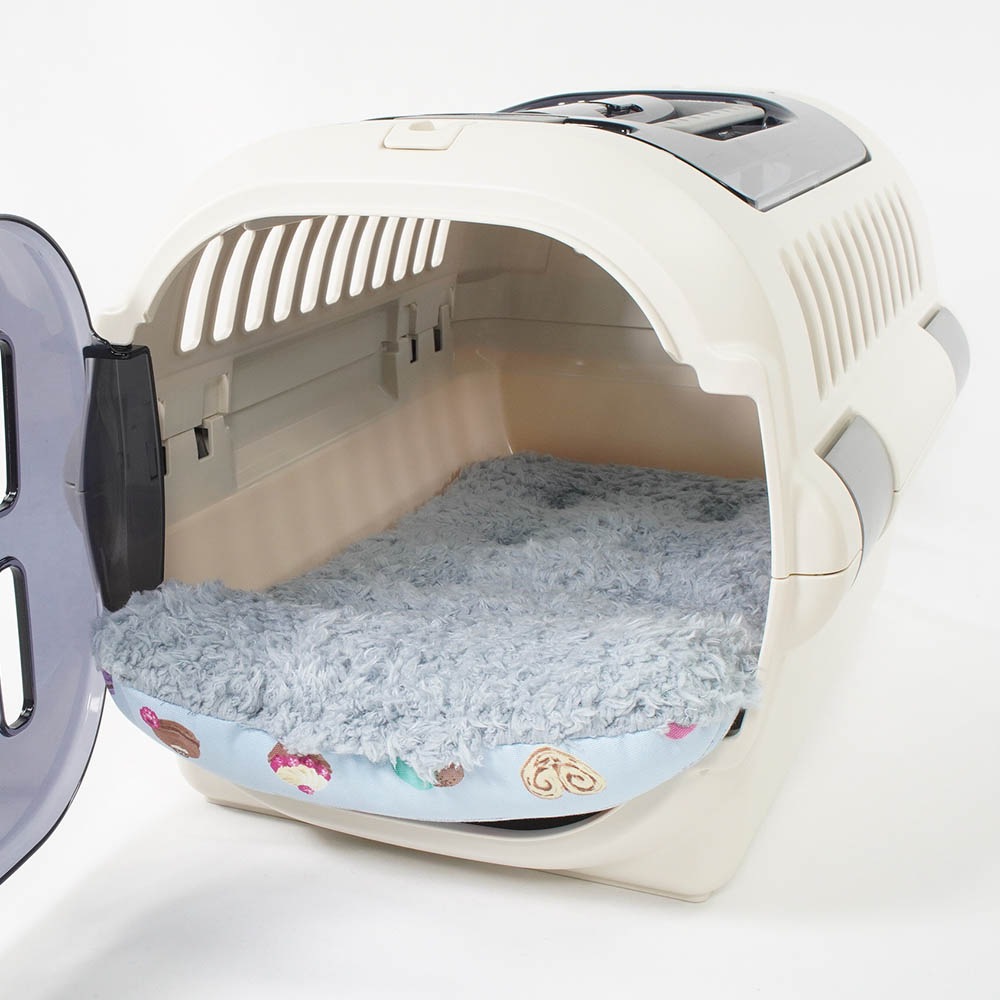 あごのせ縁無しクッション/クレートクッション マカロンブルーファーサックスブルー Sサイズ