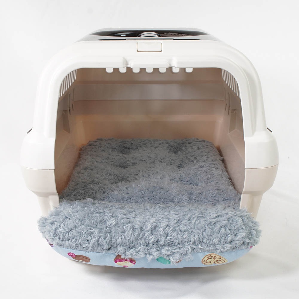 あごのせ縁無しクッション/クレートクッション マカロンブルーファーサックスブルー Sサイズ