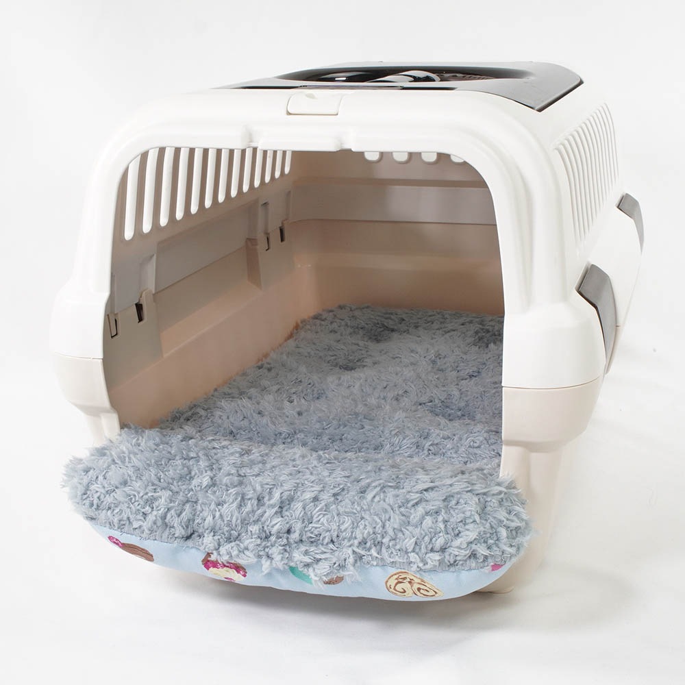 あごのせ縁無しクッション/クレートクッション マカロンブルーファーサックスブルー Sサイズ