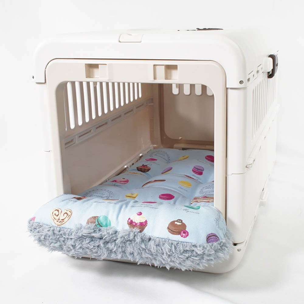 あごのせ縁無しクッション/クレートクッション マカロンブルーファーサックスブルー Sサイズ