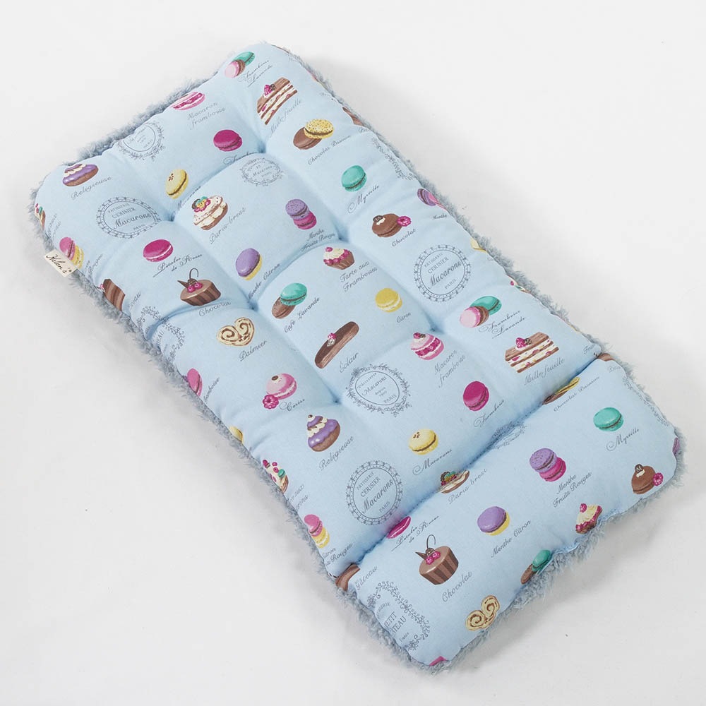 あごのせ縁無しクッション/クレートクッション マカロンブルーファーサックスブルー Sサイズ