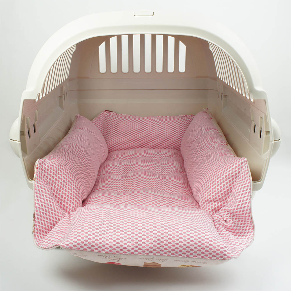 【500円OFF】DOME3ラージ用クッションセット 夏用ぷくぷく あごのせクッション＋夏用キャリークッションベッド Mサイズ 東洋紡iCOLD 接触冷感 マカロンピンク