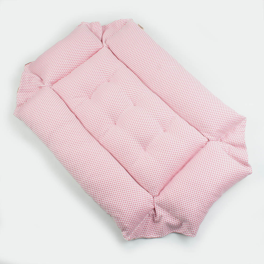 【500円OFF】DOME3ラージ用クッションセット 夏用ぷくぷく あごのせクッション＋夏用キャリークッションベッド Mサイズ 東洋紡iCOLD 接触冷感 マカロンピンク