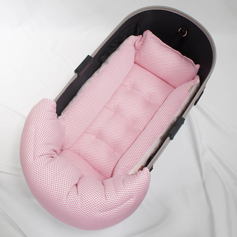 【500円OFF】DOME3ラージ用クッションセット 夏用ぷくぷく あごのせクッション＋夏用キャリークッションベッド Mサイズ 東洋紡iCOLD 接触冷感 マカロンピンク