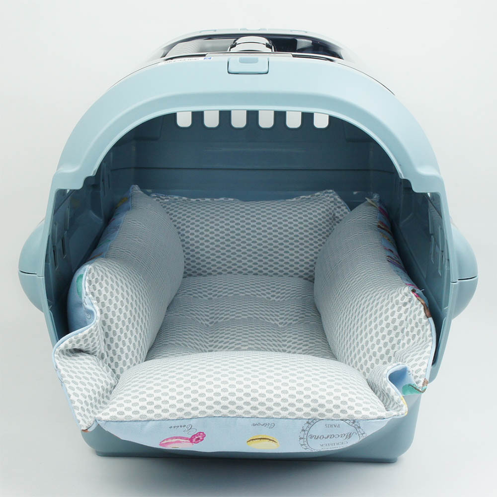 ペットが喜ぶ 夏用キャリークッションベッド iCOLD 接触冷感 マカロンブルー Sサイズ