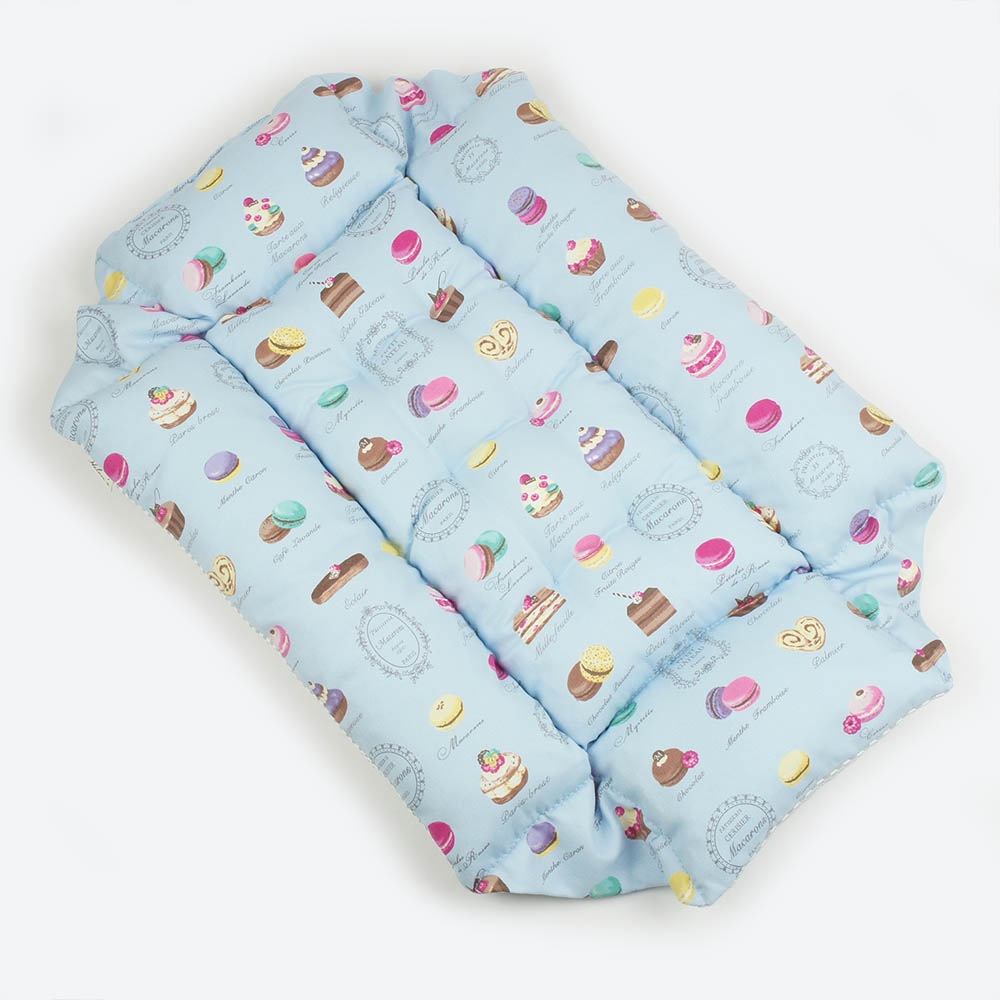 ペットが喜ぶ 夏用キャリークッションベッド iCOLD 接触冷感 マカロンブルー Sサイズ