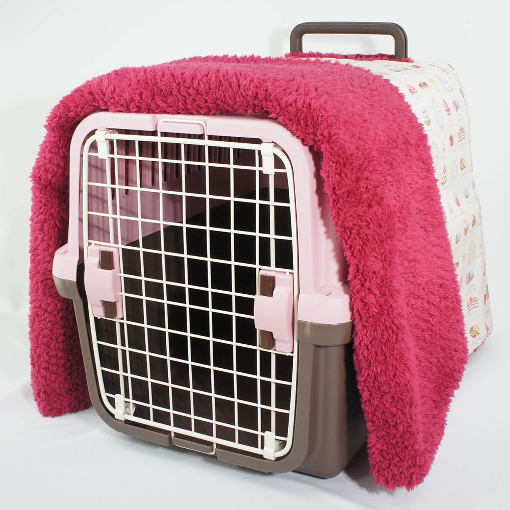 あったか３WAY キャリーカバーブランケット マカロンピンクラズベリー ＜マルチ幅＞ Ｌサイズ（トグルボタン付き）