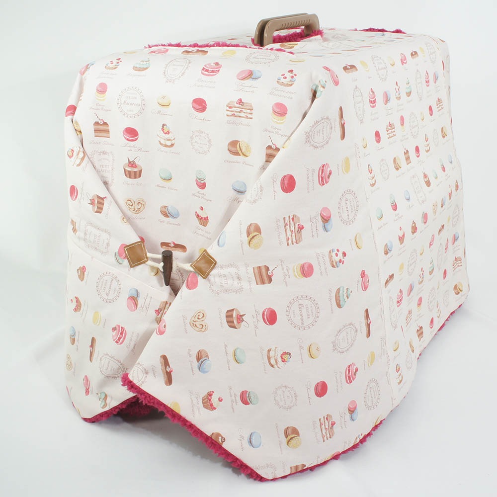 あったか３WAY キャリーカバーブランケット マカロンピンクラズベリー ＜マルチ幅＞ Ｌサイズ（トグルボタン付き）