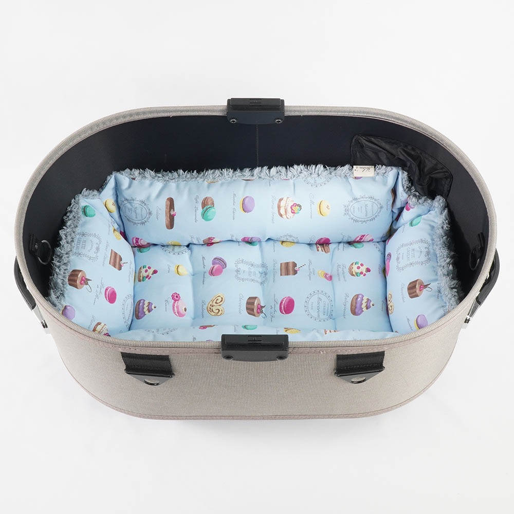 【500円OFF】DOME3レギュラー用クッションセット ぷくぷく あごのせクッション＋キャリークッションベッド Sサイズ マカロンブルーファーサックスブルー