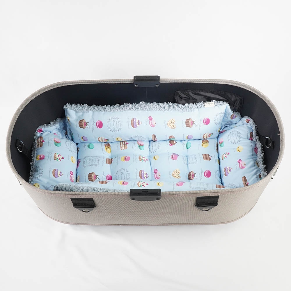 【500円OFF】DOME3ラージ用クッションセット ぷくぷく あごのせクッション＋キャリークッションベッド Mサイズ マカロンブルーファーサックスブルー