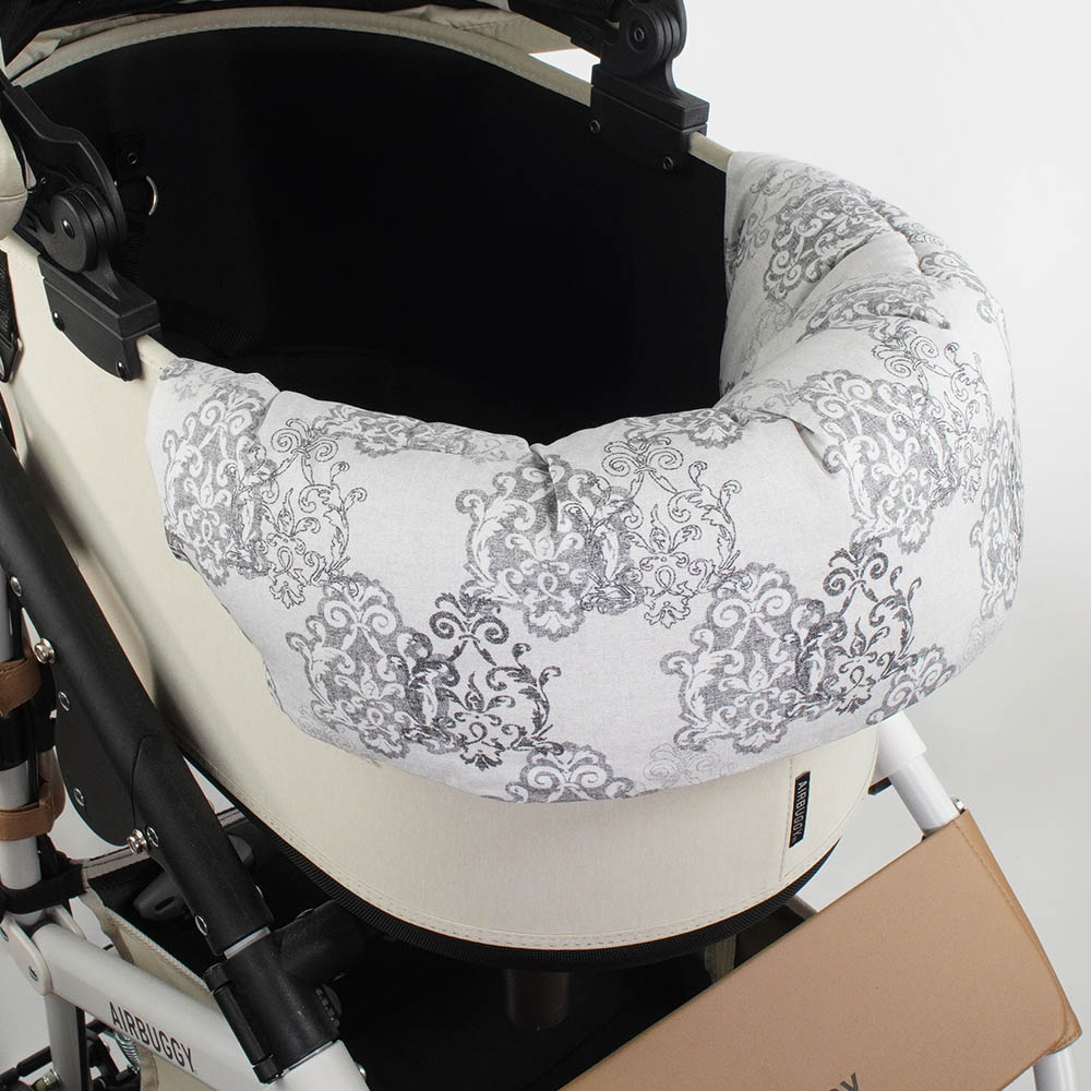 【500円OFF】DOME3ラージ用クッションセット 夏用ぷくぷく あごのせクッション+夏用キャリークッションベッド Mサイズ 東洋紡iCOLD 接触冷感 ヴィンテージダマスク グレー