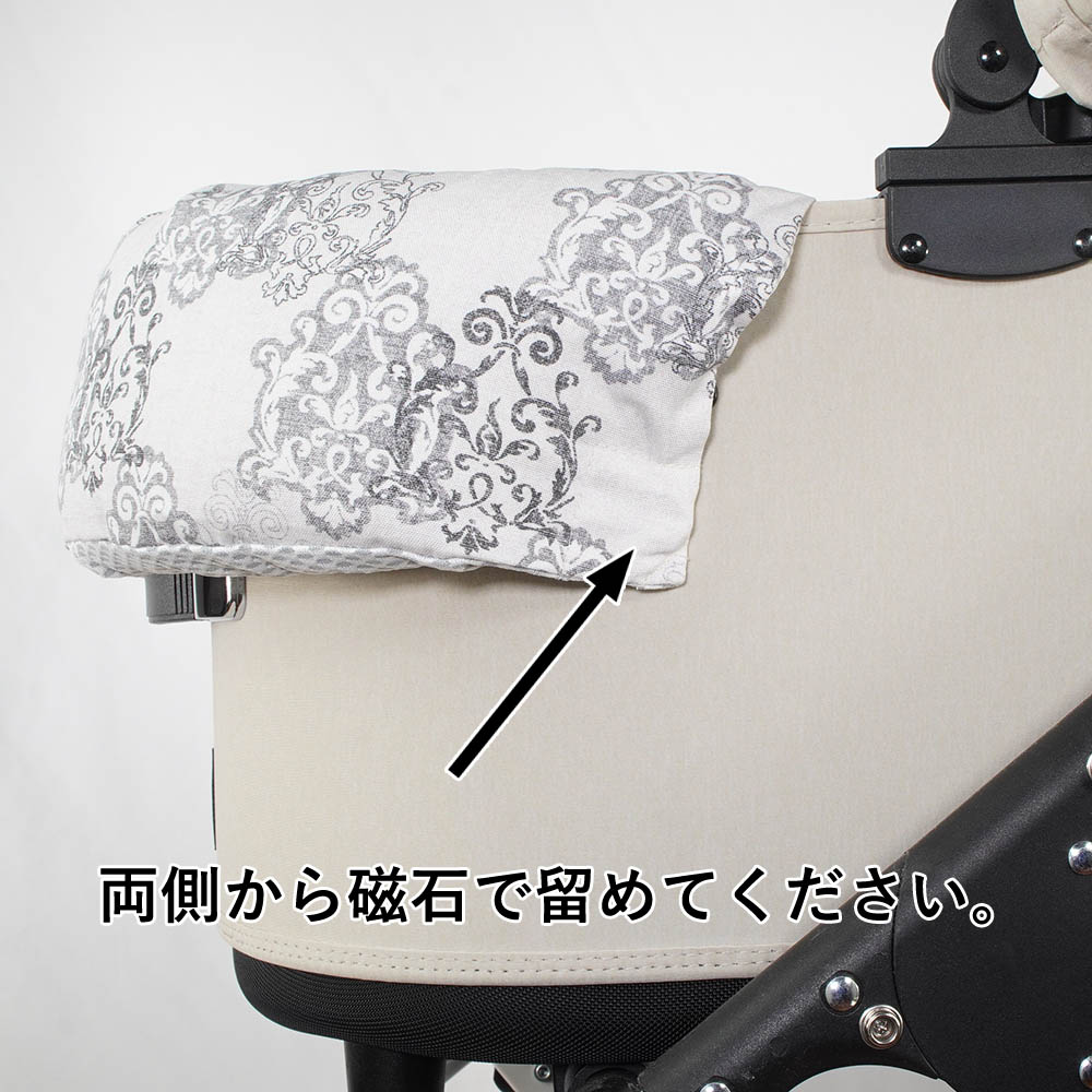 【500円OFF】DOME3ラージ用クッションセット 夏用ぷくぷく あごのせクッション+夏用キャリークッションベッド Mサイズ 東洋紡iCOLD 接触冷感 ヴィンテージダマスク グレー