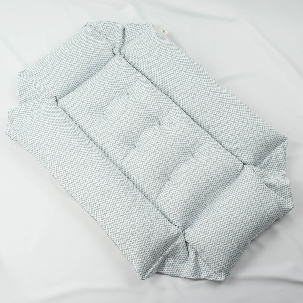 【500円OFF】DOME3ラージ用クッションセット 夏用ぷくぷく あごのせクッション＋夏用キャリークッションベッド Mサイズ 東洋紡iCOLD 接触冷感 ダマスク グレー