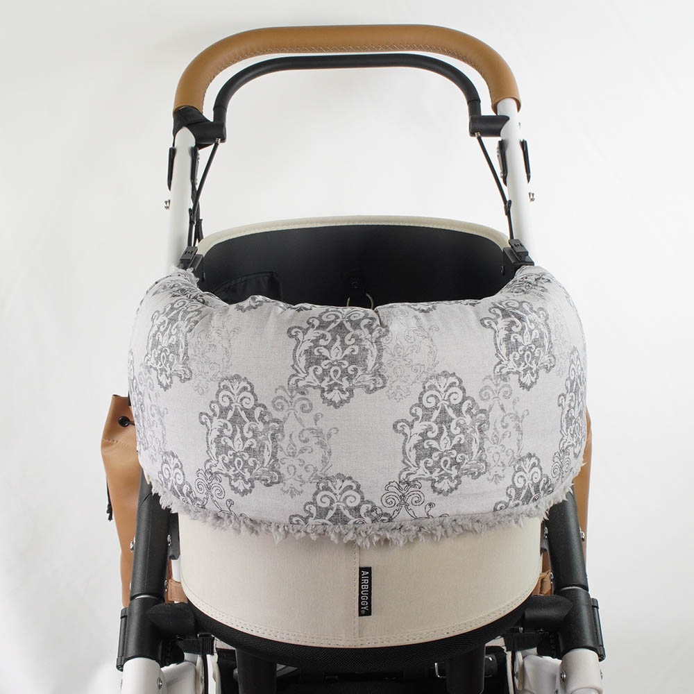 【500円OFF】DOME3レギュラー/ラージ用クッションセット ぷくぷくあごのせクッション＋あごのせ縁無しクッション Mサイズ ヴィンテージダマスクグレーファー