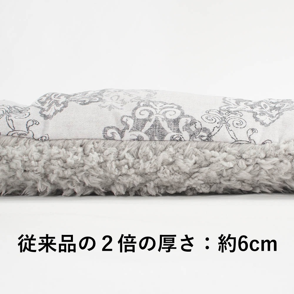 【500円OFF】DOME3レギュラー/ラージ用クッションセット ぷくぷくあごのせクッション＋あごのせ縁無しクッション Mサイズ ヴィンテージダマスクグレーファー