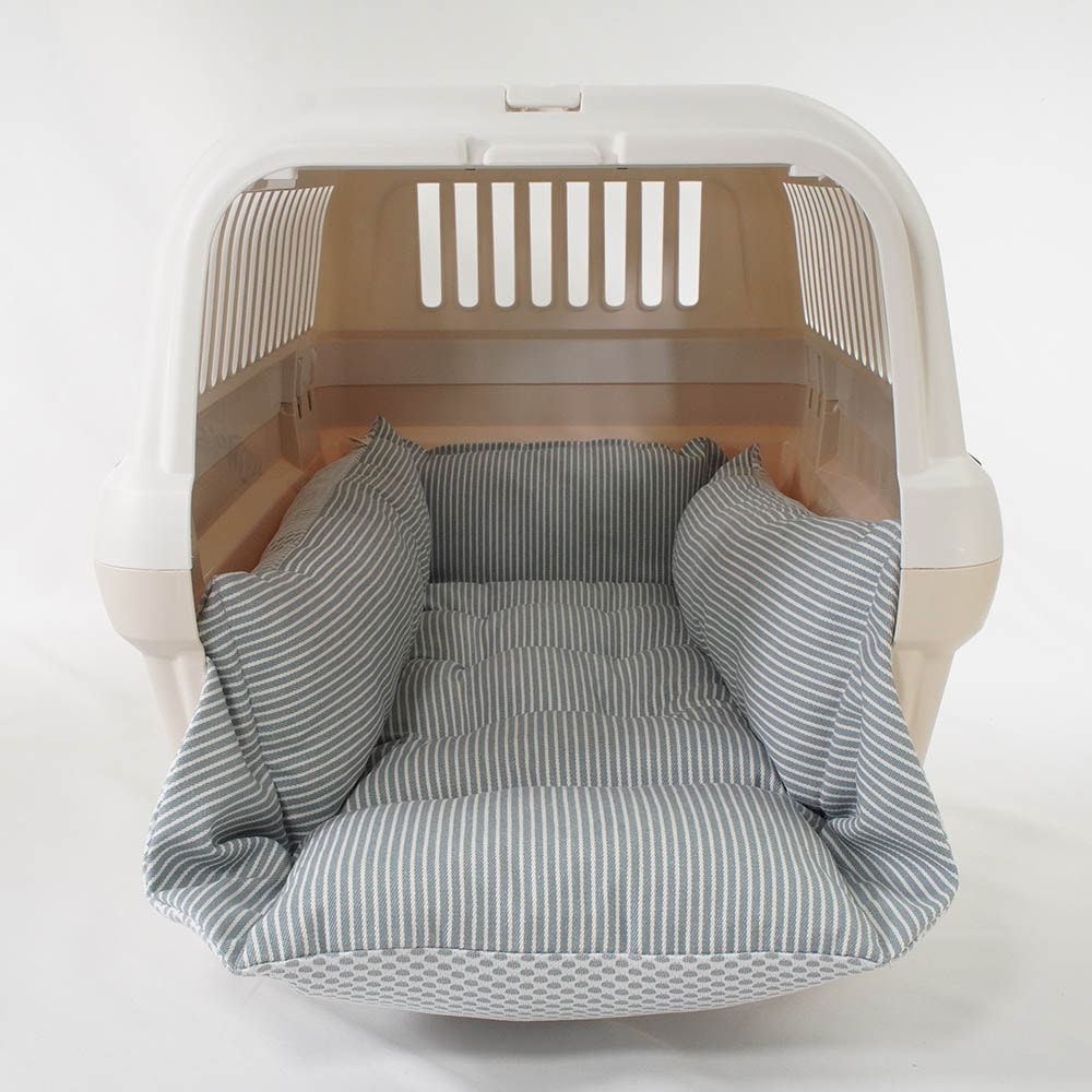 ペットが喜ぶ 夏用キャリークッションベッド iCOLD 接触冷感 ヒッコリーデニムサックス Mサイズ