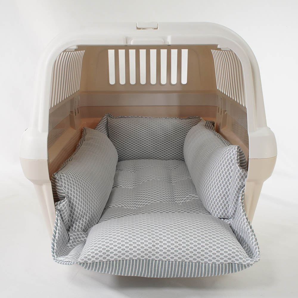 ペットが喜ぶ 夏用キャリークッションベッド iCOLD 接触冷感 ヒッコリーデニムサックス Mサイズ