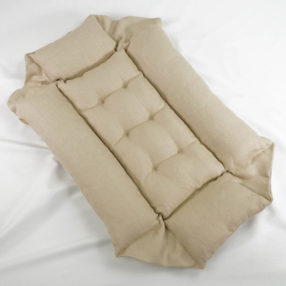 高品質な厚めのリネン素材 キャリークッションベッド/クレートクッション リトアニアリネン(両面リネン) Sサイズ
