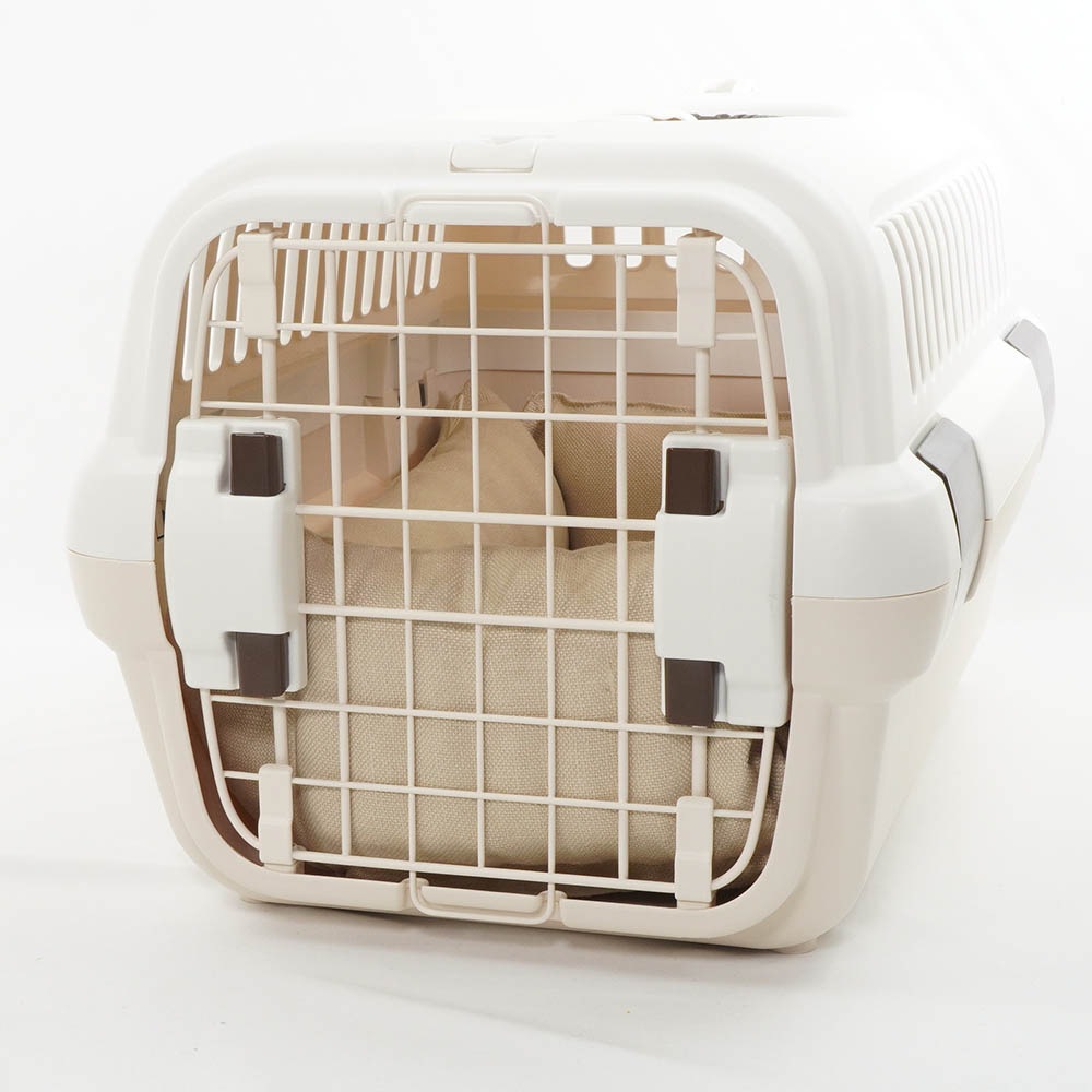 高品質な厚めのリネン素材 キャリークッションベッド/クレートクッション リトアニアリネン(両面リネン) Sサイズ