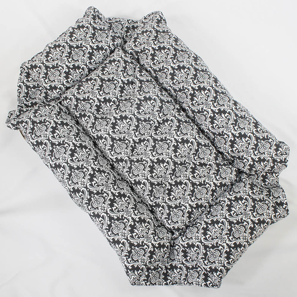 ペットが喜ぶ 夏用キャリークッションベッド iCOLD 接触冷感 ダマスク モスブラック Mサイズ