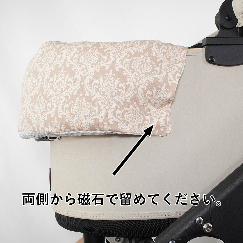 【500円OFF】DOME3ラージ用クッションセット 夏用ぷくぷく あごのせクッション＋夏用キャリークッションベッド Mサイズ 東洋紡iCOLD 接触冷感 ダマスク ベージュ