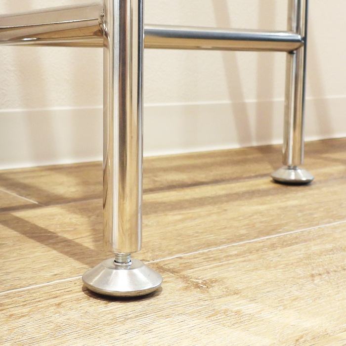 スタンドミラー付き オープンシェルフ ガラス板×スチールフレーム