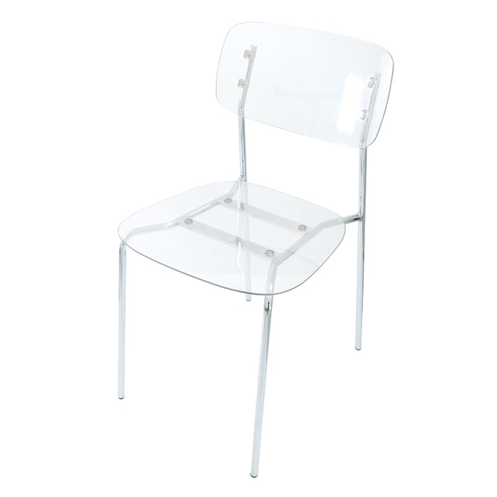 4本脚 アクリル チェア 1脚 透明／半透明｜ダイニングチェア・ミニマル
