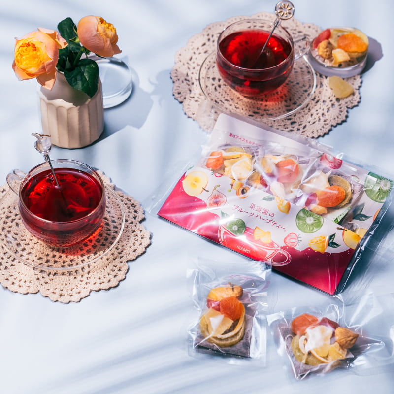 果実園のハーブティー ２個用 トレー型ギフトセット【宅配便限定】｜フルーツティー