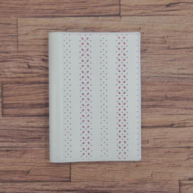 通販限定】B6本革手帳カバー パンチングホワイト(ピンク)【ネコポス