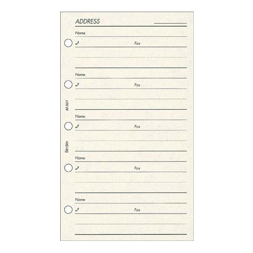 システム手帳用リフィル ミニ5サイズ ADDRESS[M501][M便 4/26] | 2026