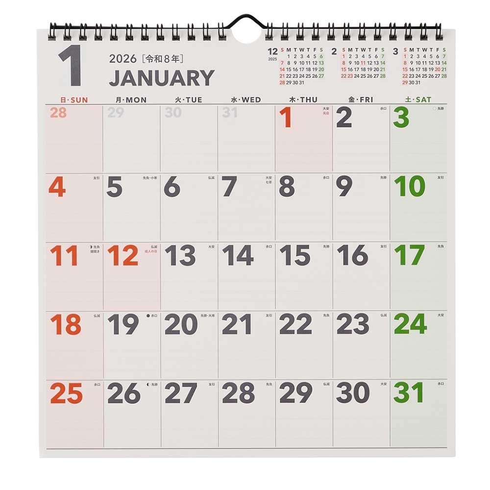 2026年1月始まり NOLTY(ノルティ) カレンダー壁掛（B4変型）[C157][M