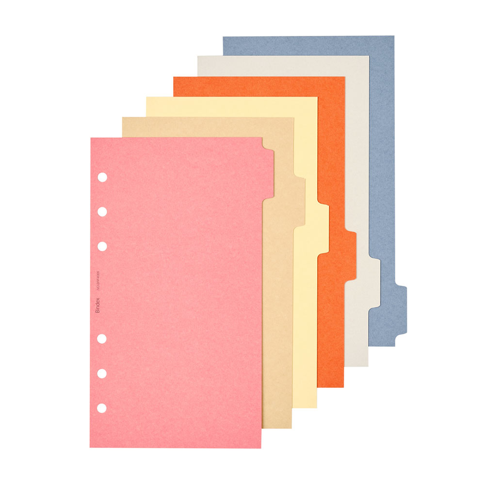 二葉 ページ システム手帳 バイブルサイズ ペーパーインデックス2ヨコ6[BRF4006